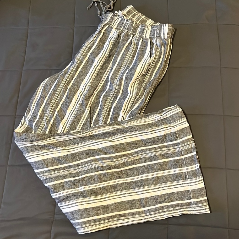 Brand new linen pants. Blue and white stripped. Size XL